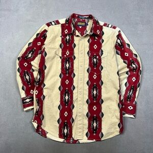 Panhandle Slim Red & Cream Southwestern Button-Down Shirt